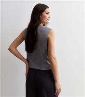 Women's Grey Button Front Waistcoat New Look