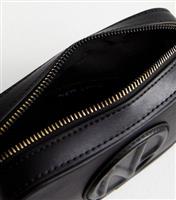 Black Leather-Look Embossed Camera Cross Body Bag New Look