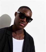 Men's Black Square Frame Sunglasses New Look