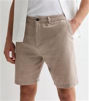 Men's Light Brown Regular Linen Blend Shorts New Look