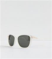White Oversized Sunglasses New Look