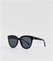 Black Round Frame Sunglasses New Look