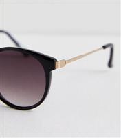 Black Round Frame Sunglasses New Look