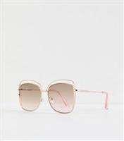 Gold Square Frame Sunglasses New Look