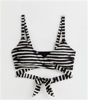 Women's Zebra Stripe Wrap Bikini Top New Look