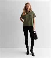 Women's Khaki Short Sleeve Shirt New Look