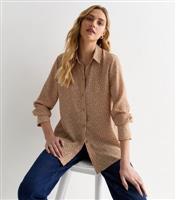 Women's Brown Triangle Print Long Sleeve Shirt New Look
