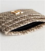 Brown NL Monogram Cardholder New Look