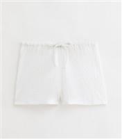 Women's White Textured Beach Shorts New Look