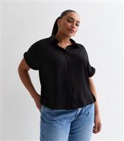 Women's Plus Size Black Short Sleeve Shirt Curves New Look