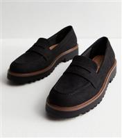 Women's Black Suedette Chunky Loafers New Look