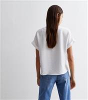 Women's Off White Button Front Blouse New Look