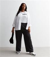 Women's Plus Size Black Pleated Wide Leg Trousers Curves New Look