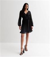 Women's Black Wrap Mini Dress Gini London New Look