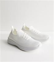 Women's White Knit Chunky Trainers New Look