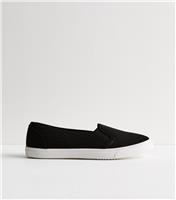 Women's Black Slip On Trainers New Look