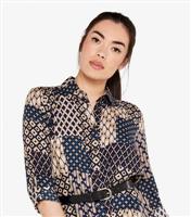 Women's Navy Patchwork Mini Dress Apricot New Look