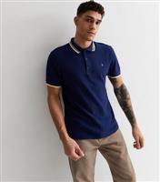 Men's Farah Bright Blue Cotton Short Sleeve Polo Shirt New Look