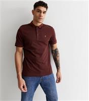 Men's Farah Burgundy Short Sleeve Polo Shirt New Look