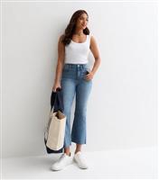 Women's Petite Blue Melody Flared Crop Jeans New Look