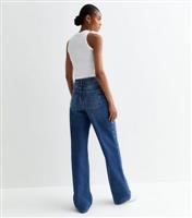Women's Tall Blue High Waist Adalae Wide Leg Jeans New Look
