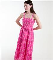 Women's Pink Cotton Midi Dress Blue Vanilla New Look