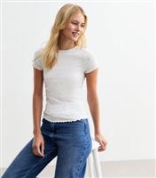Women's Tall Grey Frill Short Sleeve T-Shirt New Look