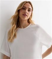 Women's White Woven Crew Neck T-Shirt New Look