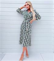 Women's Multicolour Geometric Midi Shirt Dress AX Paris New Look