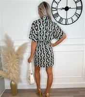 Women's Green Geometric Print High Neck Mini Dress AX Paris New Look