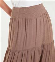 Women's Light Brown Tiered Maxi Skirt Blue Vanilla New Look