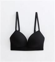 Women's Black Soft-Rib Nonwired Seamless Bra New Look
