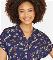 Women's Navy Sea Life Print Belted Jumpsuit Yumi New Look