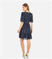 Women's Navy Star Print Mini Dress Mela New Look