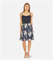 Women's Navy Lace-Layered Mini Dress Mela New Look
