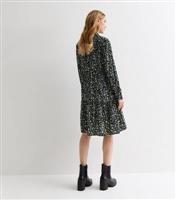 JDY Black Floral Shirt Mini Dress New Look