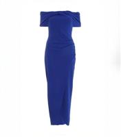 Women's Bright Blue Bardot Ruched Maxi Dress Quiz New Look