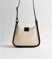 Stone Canvas Contrast Cross Body Bag New Look