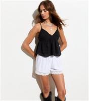 Women's Black Cut-Out Swing Cami Top New Look