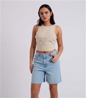Women's Light Blue Ripped Bermunda Shorts Urban Bliss New Look