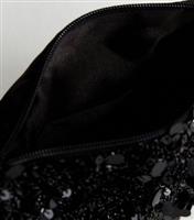 Black Sequin Embellished Shoulder Bag New Look