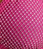 Women's Bright Pink Diamant Mesh Tie Side Bikini Bottoms New Look