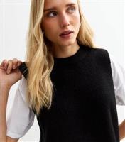 Women's Black Long Soft Knit Jumper Vest New Look