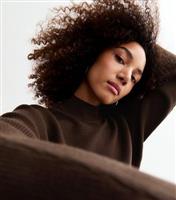 Women's Brown Rib Knit Crop Jumper New Look
