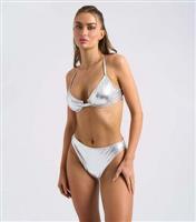 Women's Silver Metallic High Leg Bikini Bottoms Urban Bliss New Look