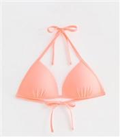 Women's Light Pink Moulded-Cup Triangle Bikini Top New Look
