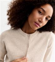 Women's Cream Crew Neck Knit Cardigan New Look
