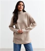 Women's Mink High Neck Knitted Jumper New Look