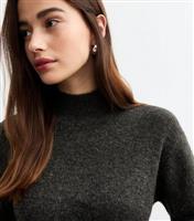 Women's Grey Belted Knitted Mini Dress New Look