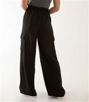 Women's Black Wide Leg Cargo Trousers Blue Vanilla New Look
